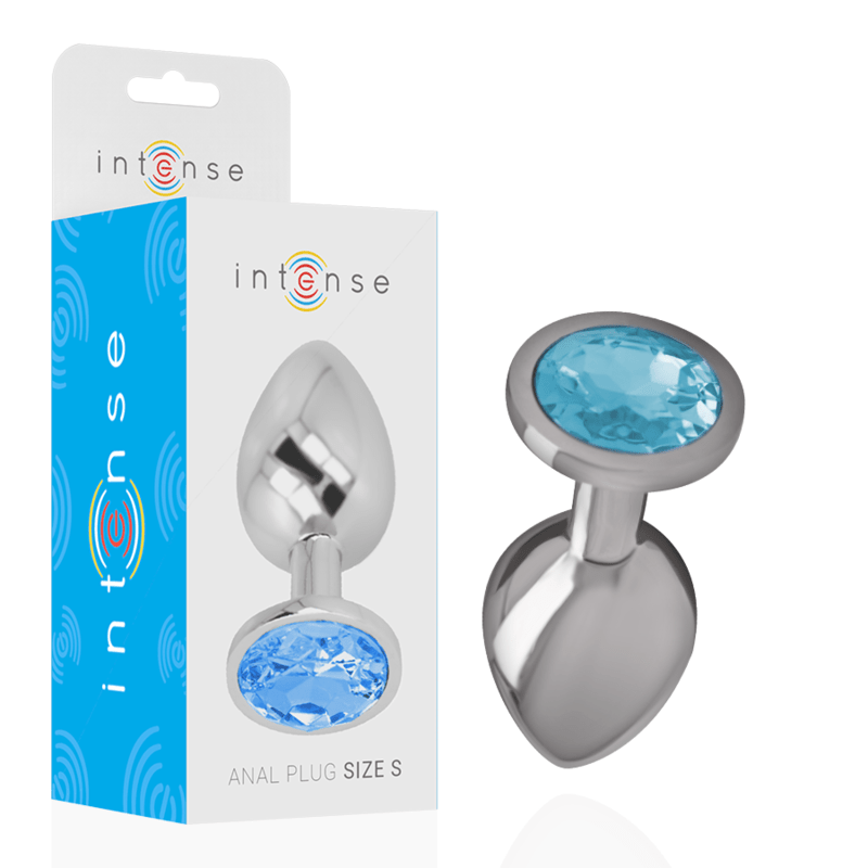 INTENSE - ALUMINUM METAL ANAL PLUG WITH BLUE CRYSTAL SIZE S - Toys "n" Us