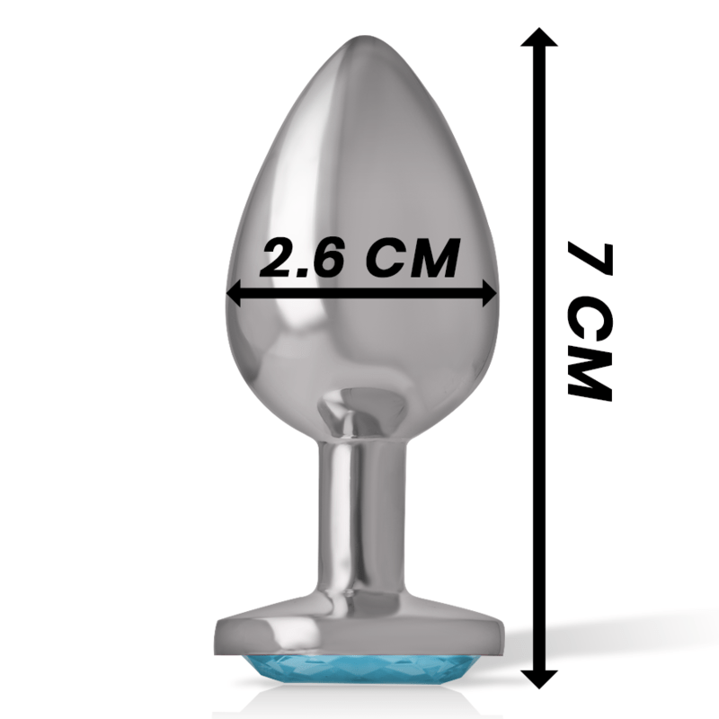 INTENSE - ALUMINUM METAL ANAL PLUG WITH BLUE CRYSTAL SIZE S - Toys "n" Us