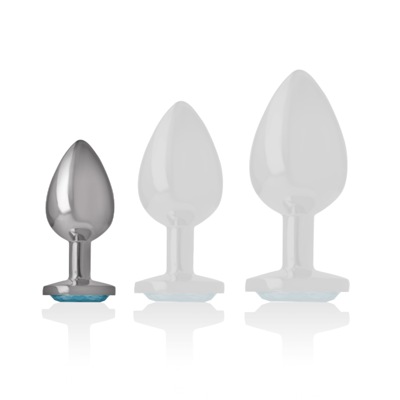 INTENSE - ALUMINUM METAL ANAL PLUG WITH BLUE CRYSTAL SIZE S - Toys "n" Us