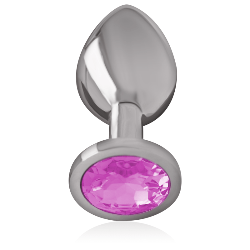 INTENSE - ALUMINUM METAL ANAL PLUG WITH PINK CRYSTAL SIZE M - Toys "n" Us
