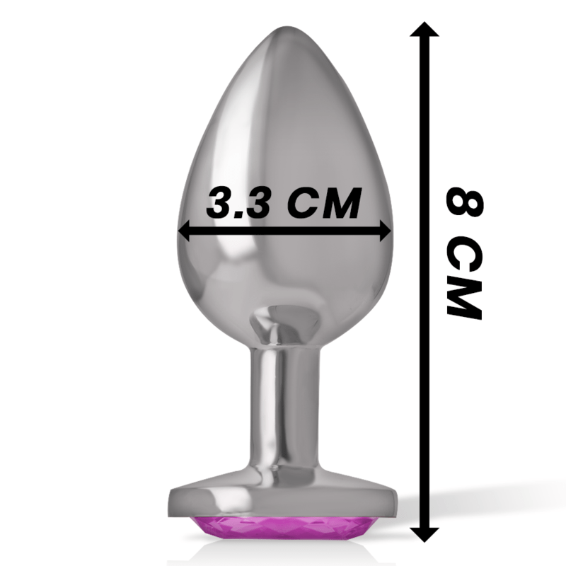 INTENSE - ALUMINUM METAL ANAL PLUG WITH PINK CRYSTAL SIZE M - Toys "n" Us