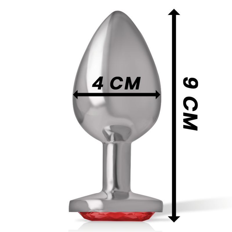 INTENSE - ALUMINUM METAL ANAL PLUG WITH RED CRYSTAL SIZE L - Toys "n" Us