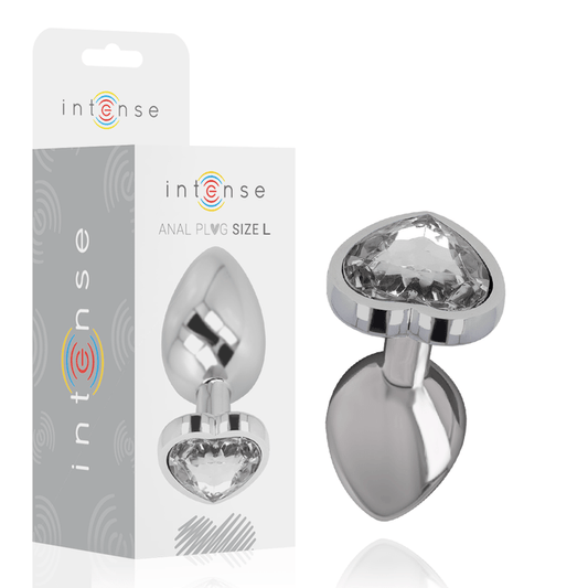 INTENSE - ANAL PLUG METAL ALUMINUM WHITE HEART SIZE L - Toys "n" Us
