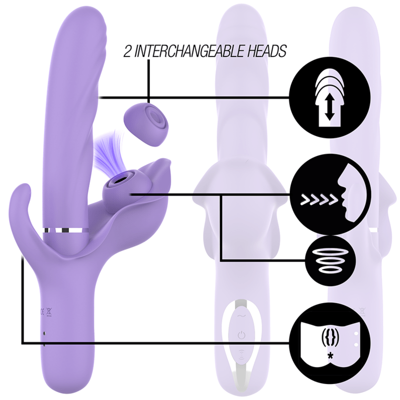 INTENSE - BILLIE MULTIFUNCTION RECHARGEABLE VIBRATOR SUCTION & PULSING PURPLE - Toys "n" Us