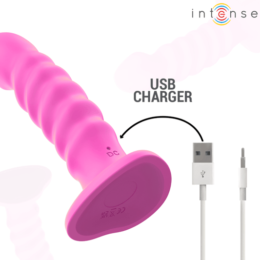 INTENSE - CINDY VIBRATOR SIZE L SPIRAL DESIGN 10 VIBRATIONS PINK REMOTE CONTROL - Toys "n" Us