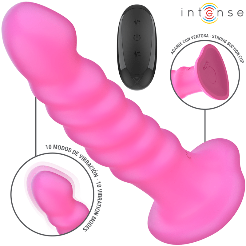 INTENSE - CINDY VIBRATOR SIZE L SPIRAL DESIGN 10 VIBRATIONS PINK REMOTE CONTROL - Toys "n" Us