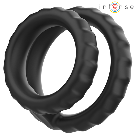 INTENSE - DEWEY DOUBLE SILICONE PENIS RING BLACK MODEL 2 - Toys "n" Us
