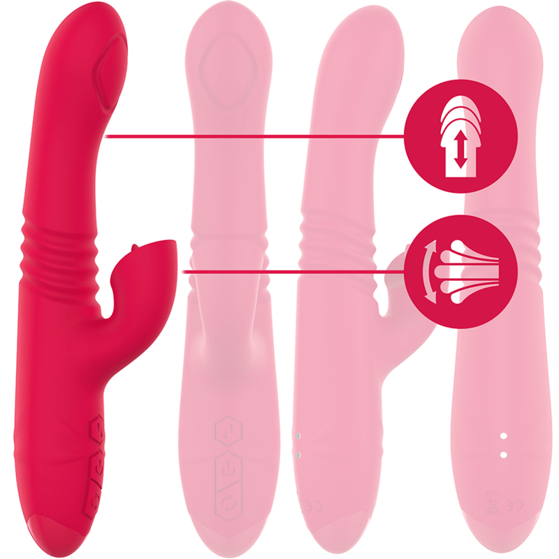 INTENSE - DUA MULTIFUNCTION RECHARGEABLE UP & DOWN VIBRATOR WITH RED TONGUE - Toys "n" Us