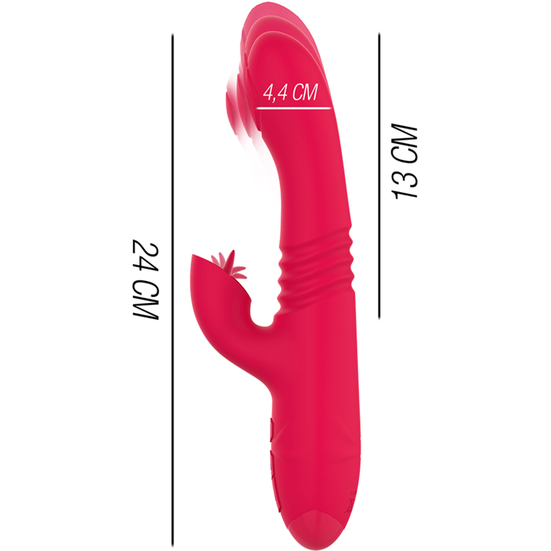INTENSE - DUA MULTIFUNCTION RECHARGEABLE UP & DOWN VIBRATOR WITH RED TONGUE - Toys "n" Us