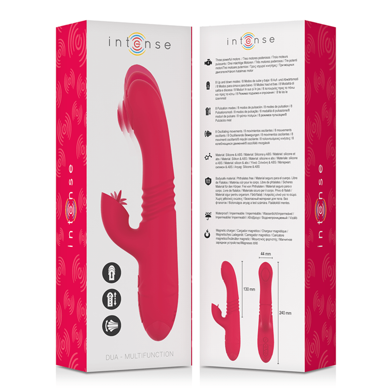 INTENSE - DUA MULTIFUNCTION RECHARGEABLE UP & DOWN VIBRATOR WITH RED TONGUE - Toys "n" Us