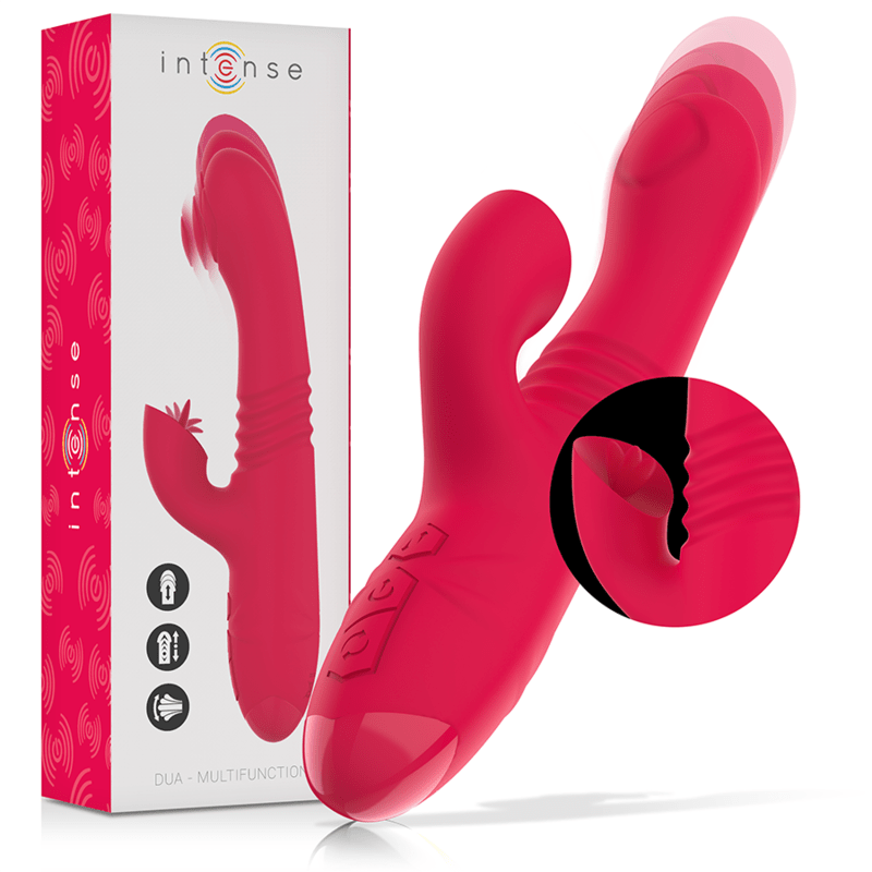 INTENSE - DUA MULTIFUNCTION RECHARGEABLE UP & DOWN VIBRATOR WITH RED TONGUE - Toys "n" Us
