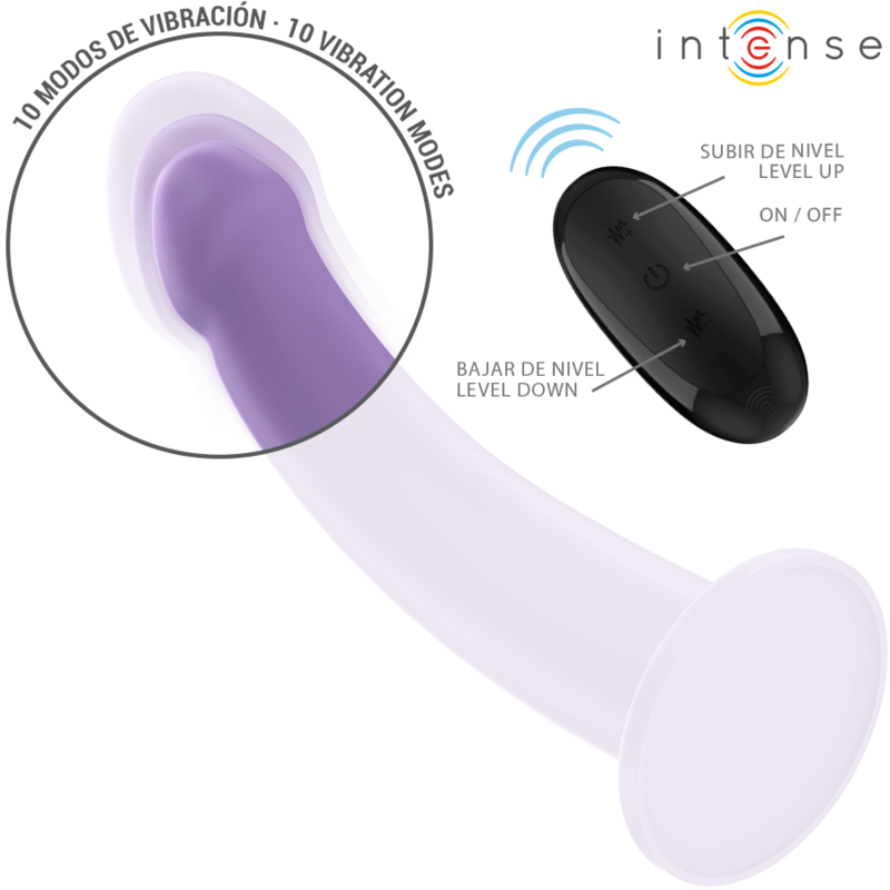 INTENSE - EDDIE VIBRATOR 17.5 CM 10 VIBRATIONS PURPLE REMOTE CONTROL - Toys "n" Us