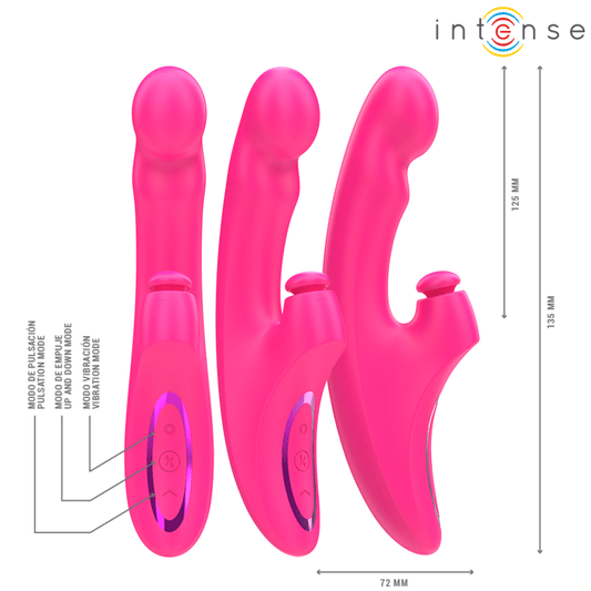 INTENSE - EMI VIBRATOR 13.5 CM MULTIFUNCTION 3 IN 1 10 VIBRATIONS PINK - Toys "n" Us