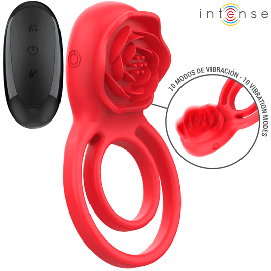 INTENSE - GAIL STIMULATOR ROSE 10 VIBRATIONS RED REMOTE CONTROL - Toys "n" Us
