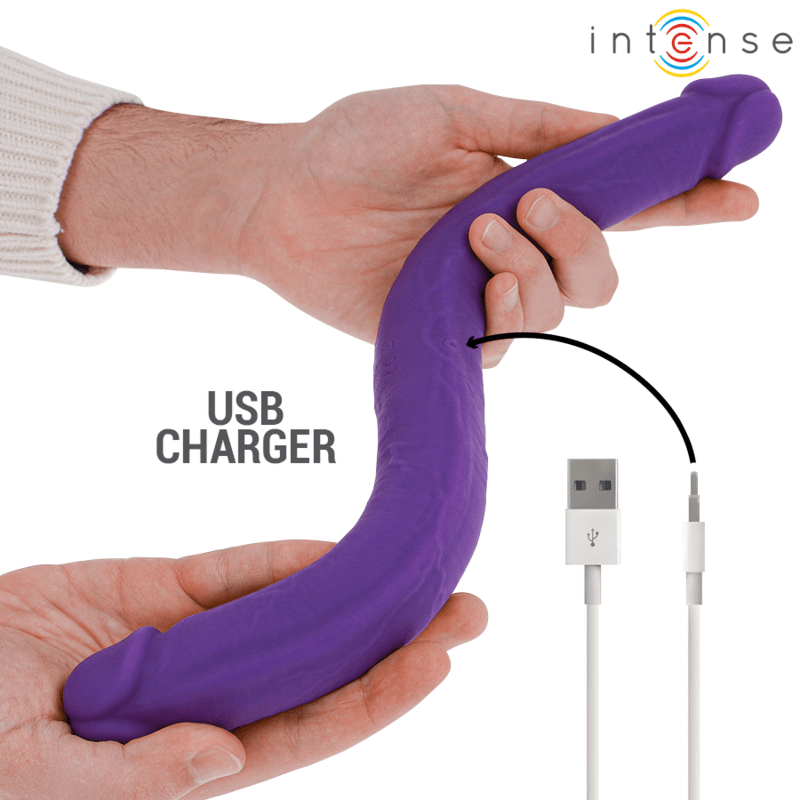 INTENSE - GUNTER DILDO DOUBLE VIBRATOR 40 CM PURPLE REMOTE CONTROL - Toys "n" Us
