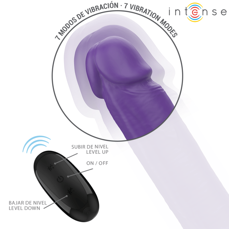 INTENSE - GUNTER DILDO DOUBLE VIBRATOR 40 CM PURPLE REMOTE CONTROL - Toys "n" Us