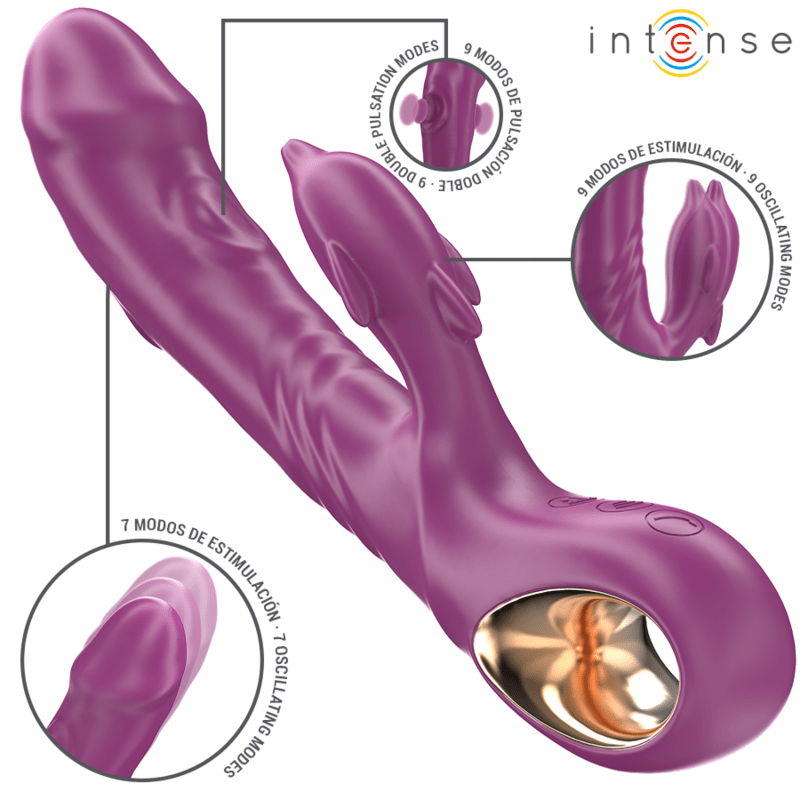 INTENSE - HALLE MULTIFUNCTION VIBRATOR WITH DOLPHIN STIMULATING TONGUE PURPLE - Toys "n" Us