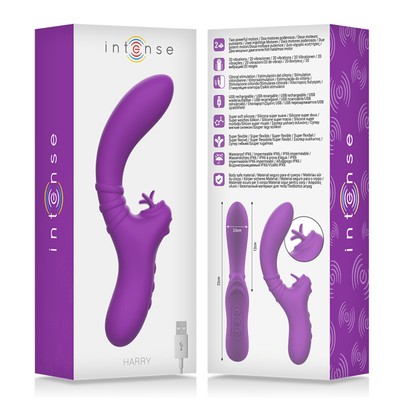 INTENSE - HARRY FLEXIBLE VIBRATOR WITH PURPLE TONGUE - Toys "n" Us