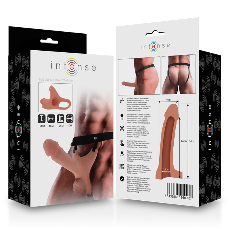 INTENSE - HOLLOW HARNESS WITH SILICONE DILDO 16 X 3.5 CM - Toys "n" Us