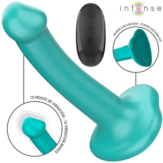 INTENSE - KATIE VIBRATOR WITH SUCTION CUP 10 VIBRATIONS BLUE REMOTE CONTROL - Toys "n" Us