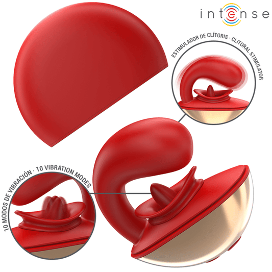 INTENSE - MARIAH VIBRATOR & STIMULATOR IN U SHAPE 10 VIBRATIONS RED - Toys "n" Us