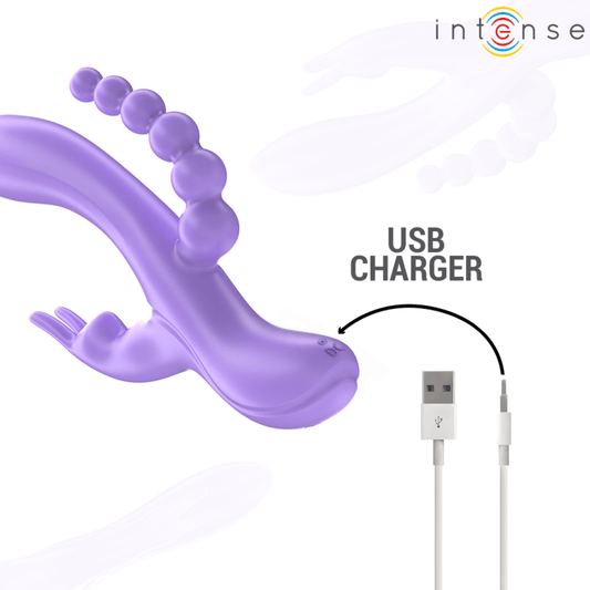 INTENSE - MIKO TRIPLE VIBRATOR RABBIT & STIMULATOR & ANAL 7 VIBRATIONS PURPLE - Toys "n" Us