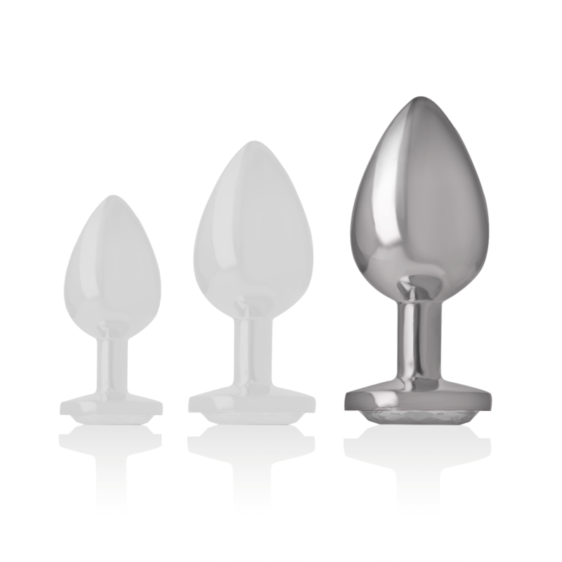 INTENSE - PLUG ANAL DE METAL DE ALUMÍNIO COM CRISTAL PRATA TAMANHO L - Toys "n" Us