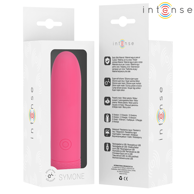 INTENSE - SYMONE USB RECHARGEABLE VIBRATING BULLET 8 VIBRATIONS PINK 10 X 2.2 CM - Toys "n" Us