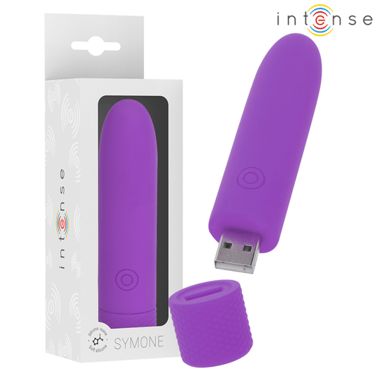 INTENSE - SYMONE USB RECHARGEABLE VIBRATING BULLET 8 VIBRATIONS PURPLE 10 X 2.2 CM - Toys "n" Us