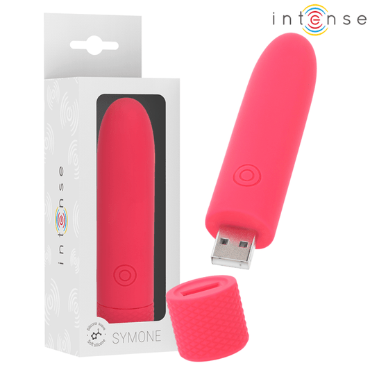 INTENSE - SYMONE USB RECHARGEABLE VIBRATING BULLET 8 VIBRATIONS RED 10 X 2.2 CM - Toys "n" Us