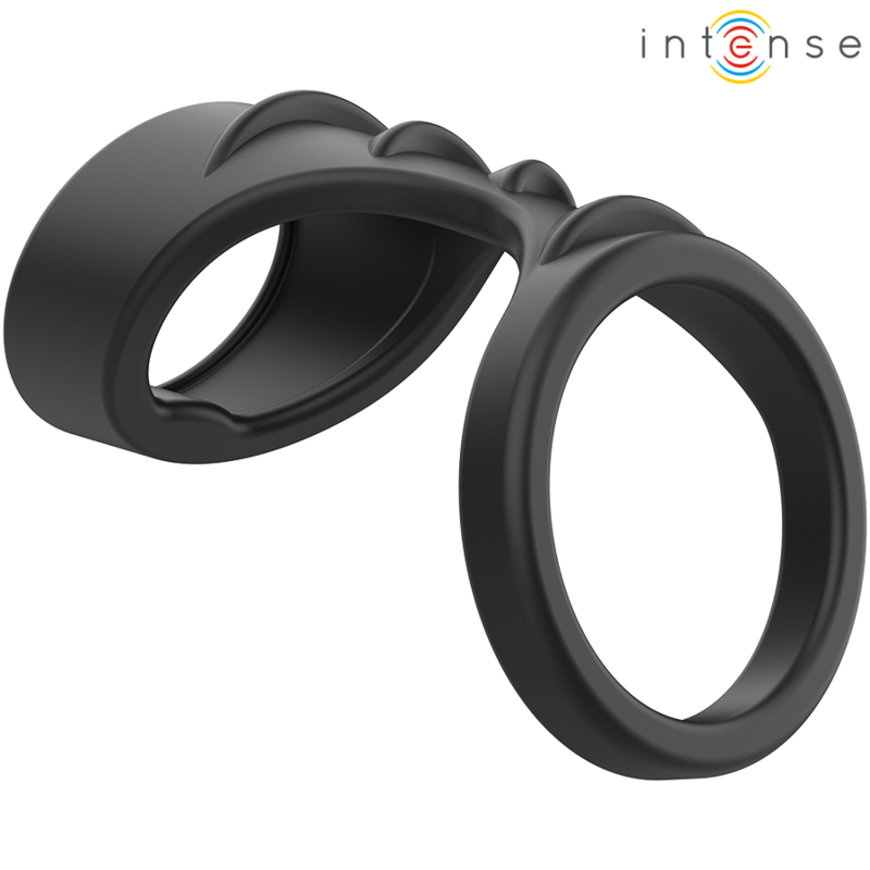 INTENSE - THEO DOUBLE SILICONE PENIS RING BLACK MODEL 3 - Toys "n" Us