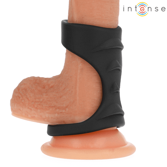 INTENSE - THEO DOUBLE SILICONE PENIS RING BLACK MODEL 3 - Toys "n" Us