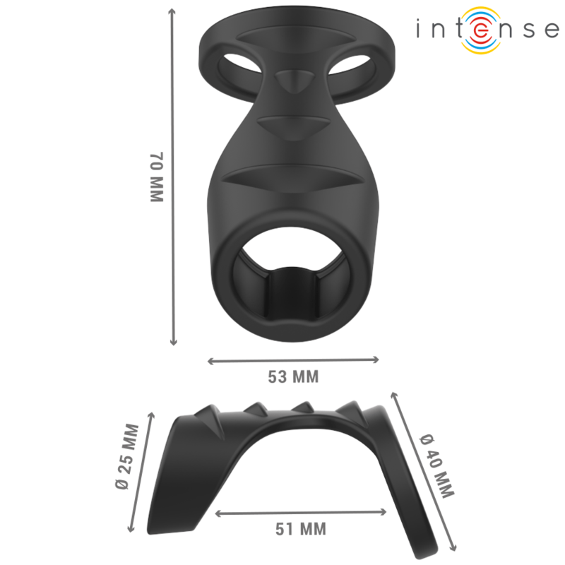 INTENSE - THEO DOUBLE SILICONE PENIS RING BLACK MODEL 3 - Toys "n" Us