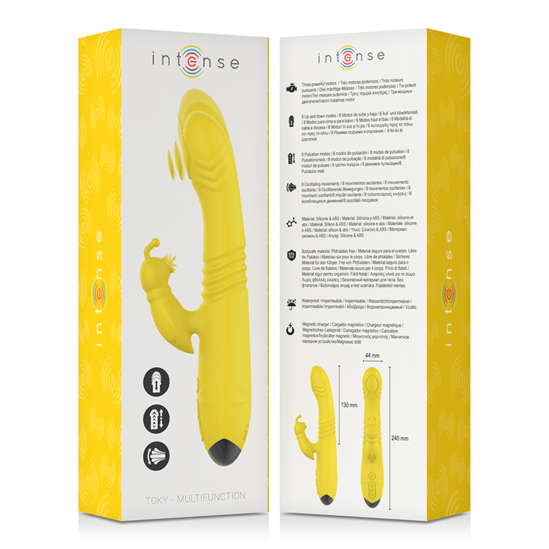 INTENSE - TOKY MULTIFUNCTION VIBRATOR UP & DOWN WITH CLITORAL STIMULATOR YELLOW - Toys "n" Us