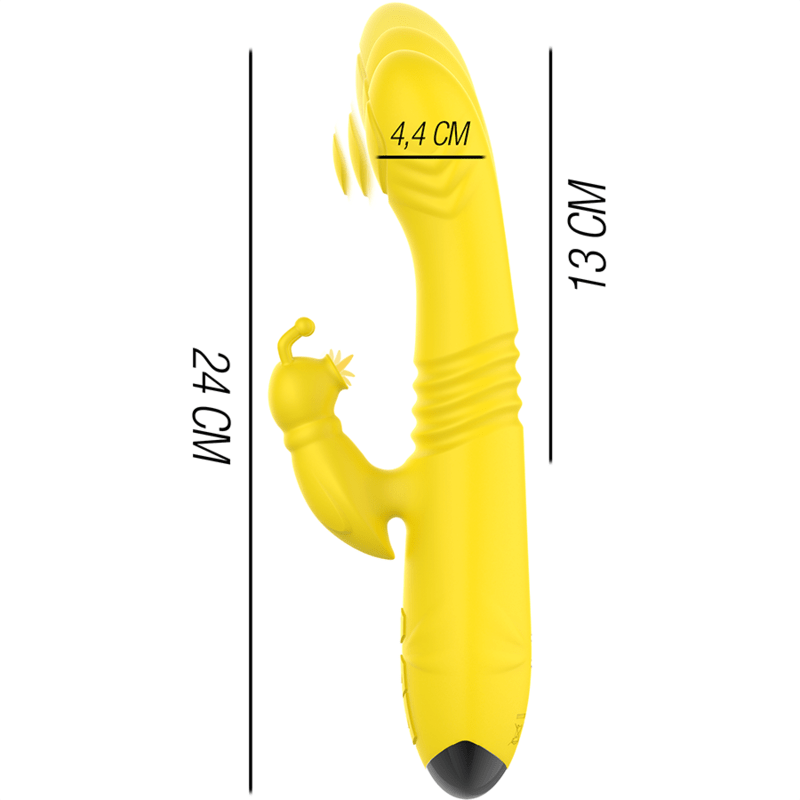 INTENSE - TOKY MULTIFUNCTION VIBRATOR UP & DOWN WITH CLITORAL STIMULATOR YELLOW - Toys "n" Us