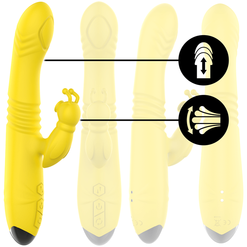 INTENSE - TOKY MULTIFUNCTION VIBRATOR UP & DOWN WITH CLITORAL STIMULATOR YELLOW - Toys "n" Us