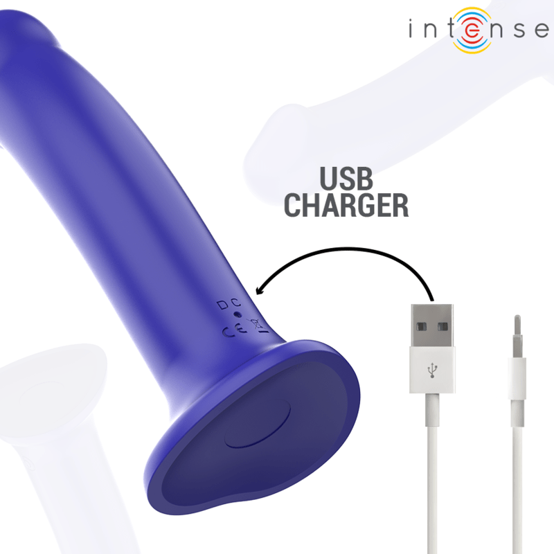 INTENSE - VICTORIA VIBRATOR WITH SUCTION CUP 10 VIBRATIONS DARK BLUE REMOTE CONTROL - Toys "n" Us