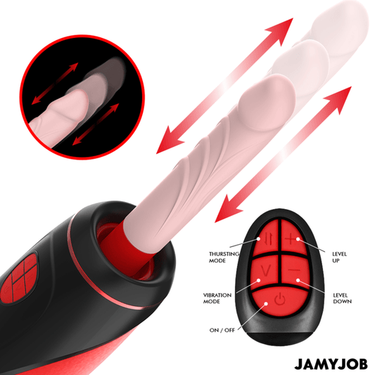 JAMYJOB - PYSTON BASE AUTOMATIC MASTURBATOR WITH REMOTE CONTROL DILDO - Toys "n" Us