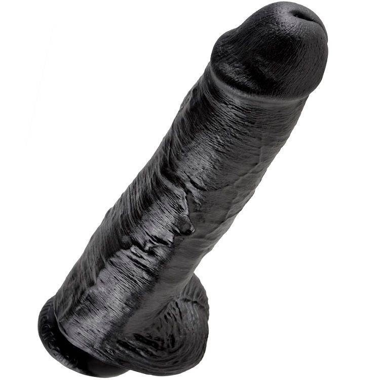 KING COCK - 11 DILDO PRETO COM BOLAS 28 CM - Toys "n" Us