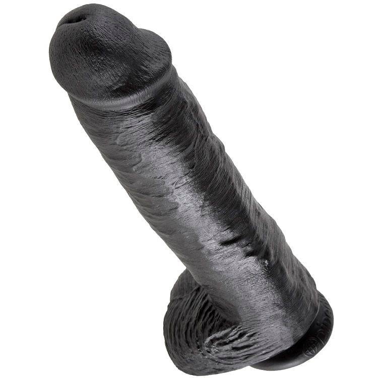 KING COCK - 11 DILDO PRETO COM BOLAS 28 CM - Toys "n" Us
