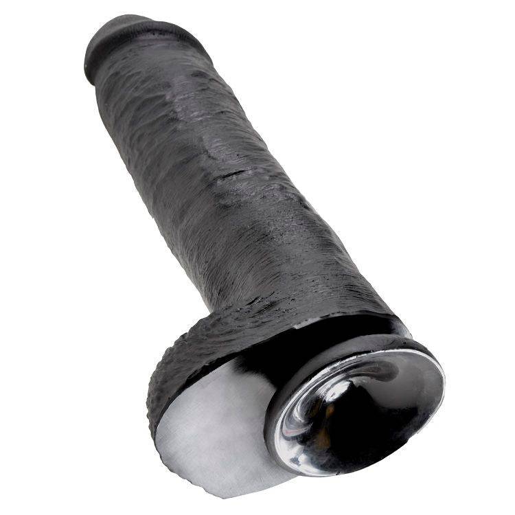 KING COCK - 11 DILDO PRETO COM BOLAS 28 CM - Toys "n" Us