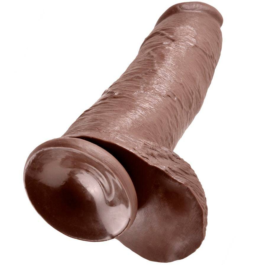 KING COCK - 12 DILDO CASTANHO COM BOLAS 30.48 CM - Toys "n" Us