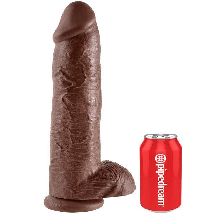 KING COCK - 12 DILDO CASTANHO COM BOLAS 30.48 CM - Toys "n" Us
