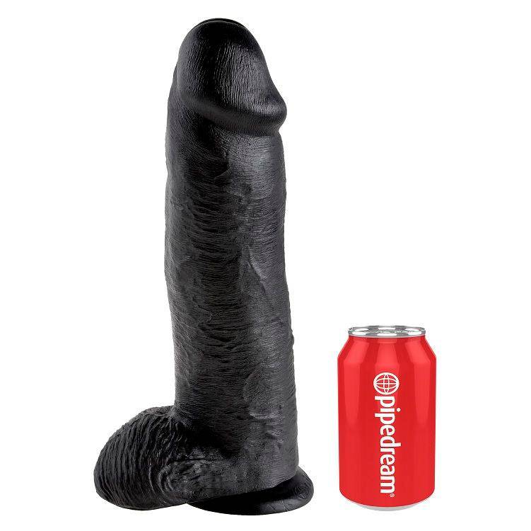 KING COCK - 12 DILDO PRETO COM BOLAS 30.48 CM - Toys "n" Us