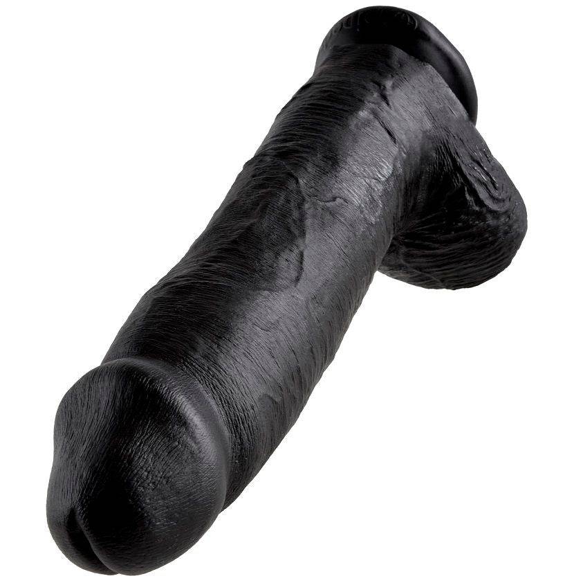KING COCK - 12 DILDO PRETO COM BOLAS 30.48 CM - Toys "n" Us
