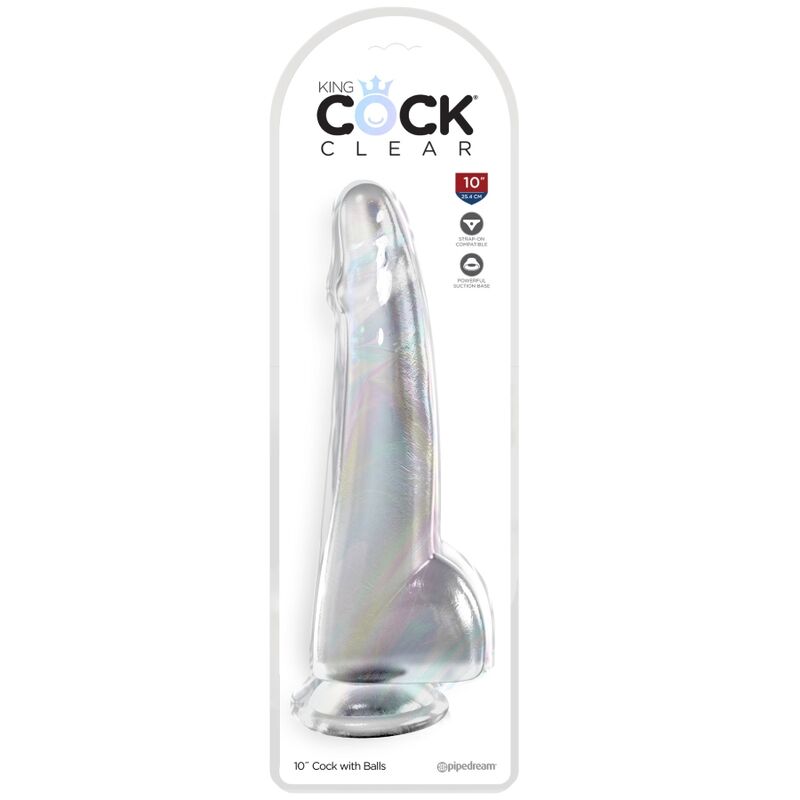KING COCK - CLEAR DILDO WITH TESTICLES 19 CM TRANSPARENT - Toys "n" Us