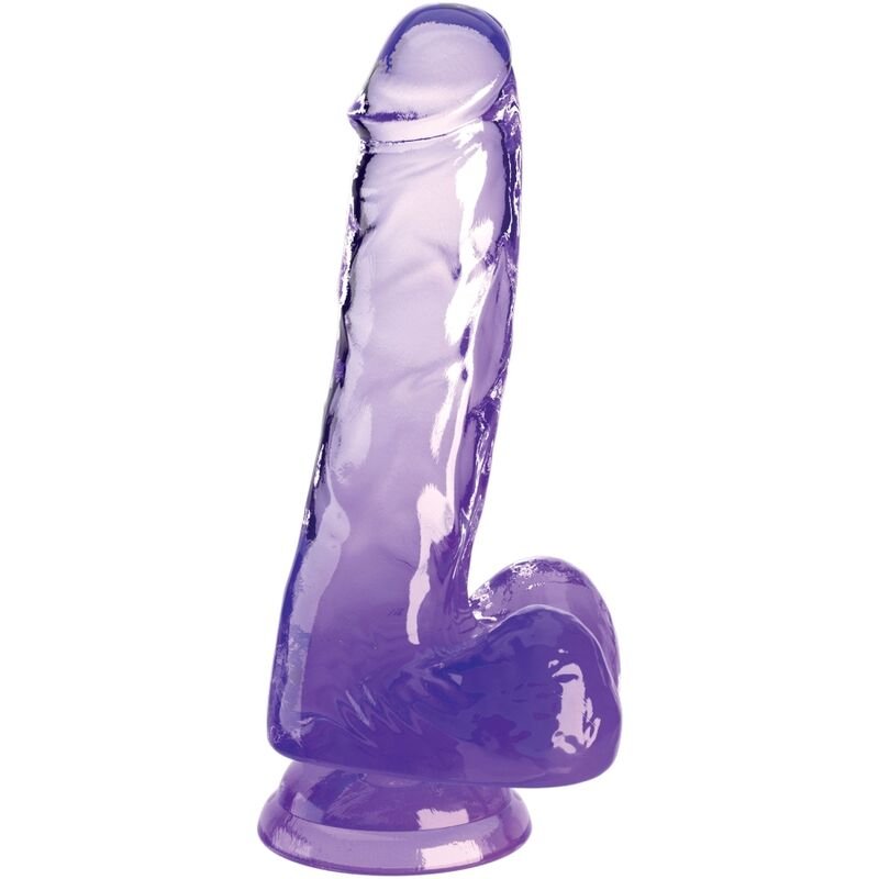 KING COCK - CLEAR REALISTIC PENIS WITH BALLS 13.5 CM PURPLE - Toys "n" Us