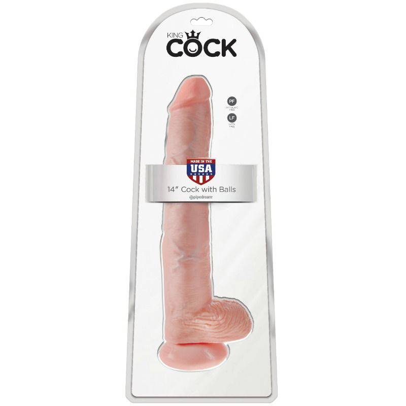 KING COCK - DILDO COM BOLAS 35.6 CM CARNE - Toys "n" Us