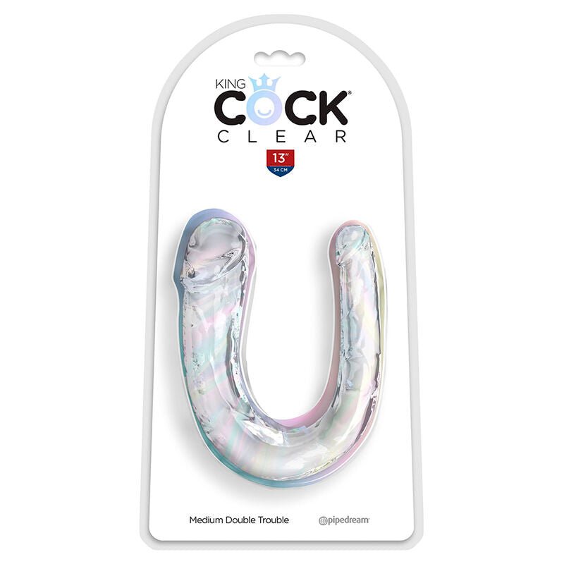 KING COCK - DOUBLE TROUBLE DOUBLE DILDO 33 CM CLEAR - Toys "n" Us