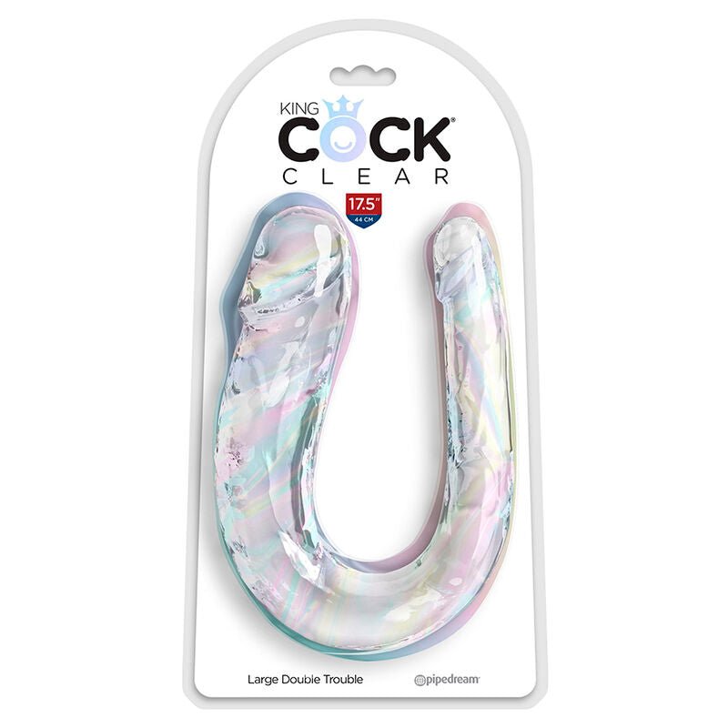 KING COCK - DOUBLE TROUBLE DOUBLE DILDO 44 CM CLEAR - Toys "n" Us